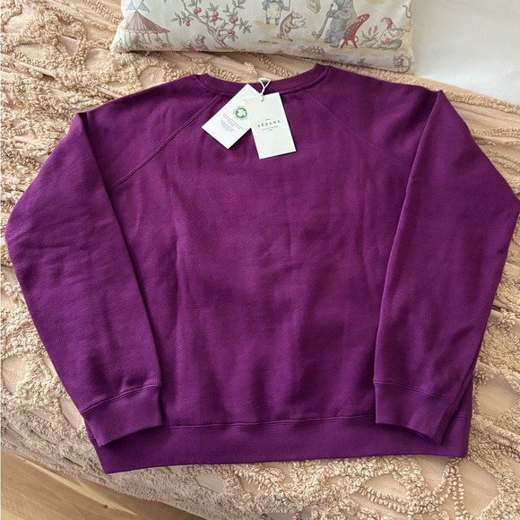 Sézane purple AMOUR sweathshirt - size L- NWT - Picture 3 of 3
